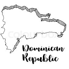 The majority of dominicans reside in the dominican republic, while there is also a large dominican diaspora, mainly in the united states and spain. Hand Drawn Of Dominican Republic Map Stock Vector Colourbox