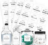 Etichetta minimalista per lavanderia, v2croft 36 bianco opaco adesivo su  taniche trasparenti, adesivi per l'organizzazione domestica per lavanderia,  ...