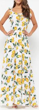 Lemon Print Maxi Dress Printed Maxi Dress Maxi Dress Dresses