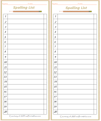 Free Spelling Template Spelling Lists Spelling List Template Words Their Way Sorts