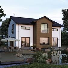 Einfamilienhaus Neubau Modern Mit Satteldach Architektur Im Landhausstil Zwerchgiebel Fertighaus Bauen Elk Haus Haus Grundriss Einfamilienhaus Zwerchgiebel