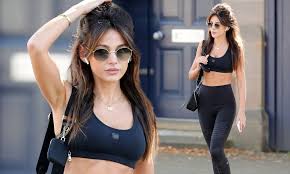 #michelle keegan #street style #girl #fashion #street fashion. Michelle Keegan Displays Her Washboard Abs In A Tiny Black Crop Top During Stroll In Cheshire Daily Mail Online