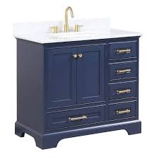 Blue Vanity And Marble Counter