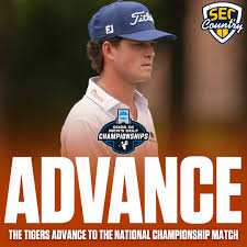 Auburn is headed back to the Men's Golf National Championship match after  defeating Oklahoma State in the semifinals 🔥 #WarEagle 🦅 The Tigers will  face UCLA in the championship match tomorrow, starting