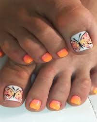 No te pierdas este super catalogo de uñas decoradas para el pie 2019 bonitas. Bonitas Diseno De Unas Para Pies Con Mariposas Unas Decoradas