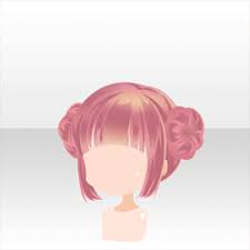 ヘアスタイル ネオンおだんごヘア桃 manga hair anime hair chibi hair