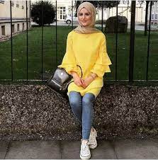 Grab your routine western dress ie pants a dress shirt pair it up. How To Style The Yellow Color With Your Hijab Just Trendy Girls