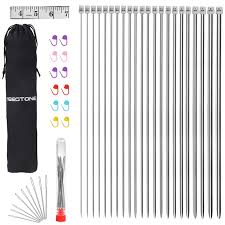 We use the best quality white shells for our knitting needles. Yeestone Knitting Needle Set 22pcs Stainless Steel Single Pointed Sweater Knitting Needles Kit 2mm B 8mm L Straight Needles Set 11pair 11 Size 14 Inches With Knitting Needles Case Buy Online In Maldives At Maldives Desertcart Com Productid