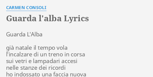 Carmen è mamma di carlo giuseppe, un figlio nato dalla fecondazione assistita nel 2013 per dare voce al suo desiderio di maternità. Guarda L Alba Lyrics By Carmen Consoli Guarda L Alba Gia Natale