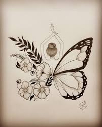 10,510 butterfly borders clip art images on gograph. Pencil Drawings Flower And Butterfly Novocom Top