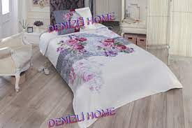 evim home 3d dijital baskili genc yatak ortusu halley 1 adet 180 x 250 cm yatak ortusu 1 adet 50 x 70 cm volanli yastik yatak yatak ortusu yatak ortuleri