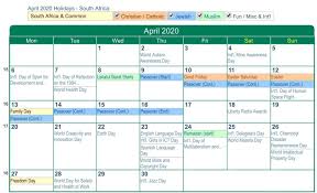 It is the second day of eastertide. April 2020 Calendar With Holidays South Africa Federal Holiday Calendar Canada Calendar Months In A Year