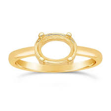 Choose from our vast selection of quality mountings in various metal types. 14k Yellow Gold Oval Ring Mountings