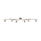 Hudson 6-Light 46W Integrated LED Track Lighting, Brushed Nickel, Double Swivel Center Bar, 3000K  Globe
