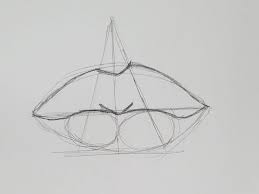 They should start at the center point of your triangle and extend past the edges of the triangle. How To Draw Realistic Lips Beginner Art Tutorial Art By Ro