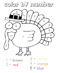 Thanksgiving Turkey Color By Number Thanksgiving Preschool Thanksgiving Coloring Pages Thanksgiving Kids
