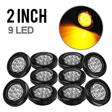 2 round clear led lights. Partsam 10x 2 Round Amber Led Marker Light 9led Clear Lens W Reflector Kits Trailer Grommet Pigtails 2 Inch Round Led Trailer Lights Clear 2 Inch Round Led Marker Lights Buy Online In