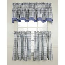 Maybe you would like to learn more about one of these? Bristol Plaid Window Curtain Tiers Blue 100 Cotton Bedbathandbeyond Com Country Kitchen Curtains Curtains Window Curtains