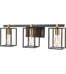 Elk 46632 3 Cloe 3 Light 26 Inch Matte Black With Brushed Brass Vanity Light Wall Light