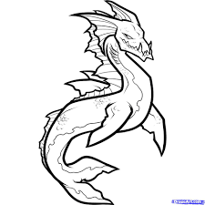 Cool Dragon Mermaid Sea Creatures Drawing Creature Drawings Monster Drawing