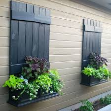 Not Best Example But Had A Mad Idea To Use Old Shutters On The Road Facing Gable Upstairs Instead Of Actual Windows Br Fake Window Window Boxes Garage Windows