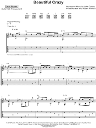 More luke combs guitar lessons: Chris Richter Beautiful Crazy Guitar Tab In G Major Download Print Sku Mn0194505