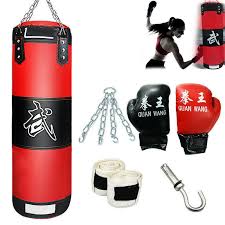 punching bag w 2 boxing gloves