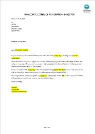 Letter of intent (loi) format, sample, template, and example. Immediate Resignation Letter Sample Director Kostenloses Call Center