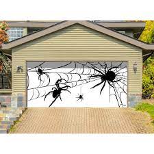 My Door Decor 7 Ft X 16 Ft Spiders Halloween Garage Door Decor Mural For Double Car Garage Car Garage 285905hall 012 The Home Depot Halloween Garage Door Halloween Garage Halloween Front Doors