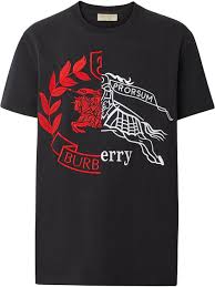 Black And Red T Shirt Roblox Burberry Contrast Crest Cotton T Shirt Farfetch Cotton Tshirt Shirts Burberry