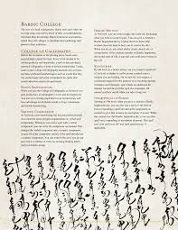 College Of Calligraphy Bard By The Middlefinger Of Vecna Dnd 5e Homebrew Bard Home Brewing