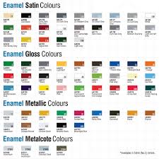 Humbrol Enamel Modelling Paint Tinlets Colour Chart