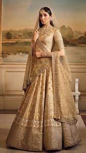 Gold Silk Bridal And Wedding Wear Lehenga Choli Designer Bollywood Saree Indian Indian Bridal Outfits Indian Bridal Dress Bridal Outfits