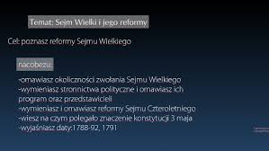Jak nazywał się marszałek sejmu wielkiego przedstawiony na obrazie? Sejm Wielki I Jego Reformy By Beata Bres