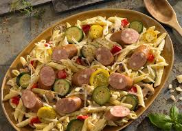 Tart balsamic vinegar brightens up bell peppers, sweet tomatoes, and juicy chicken sausage for flavorful italian fare. Rustic Pasta Alfredo With Johnsonville Three Cheese Italian Sausage Johnsonville Com