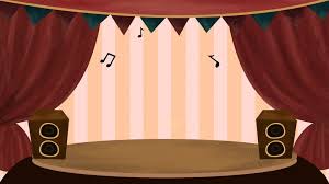 خلفية زرقاء ستارة المسرح Cartoon Background Free Background Photos Stage Background