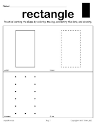 Rectangle Shape Worksheet Color Trace Connect Draw Shapes Preschool Shapes Worksheets Printable Preschool Worksheets