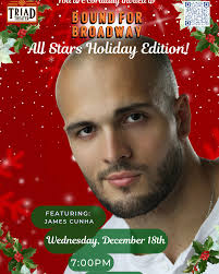 Meet the merry & bright cast of our December 18th Holiday show! Starring… •  🎄James Cunha (He/Him) @cunhamatata 🎄 • • James is excited to be a part of  the Bound For