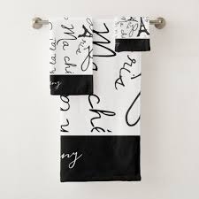 Black And White Bathroom Towel Set Beautiful Paris In Black And White Bath Towel Set Zazzle Com In 2020 Bath Towel Sets Paris Bathroom Decor White Bath Towels