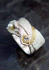 Organic Ring 21 Fine Silver Precious Metal Clay With Black Metal Clay Jewelry Metal Clay Rings Precious Metal Clay Jewelry