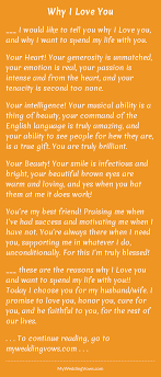 Why I Love You Wedding Vows To Husband Why I Love You Love Quotes