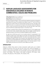 Pdf Naplan Language Assessments For Indigenous Children In Remote Communities Issues And Problems