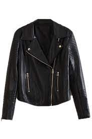 Slimming Black Leather Biker Jacket Fashion Streetstyle Leather Jackets Women Black Faux Leather Moto Jacket Leather Jacket