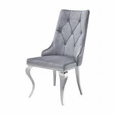 Ean:4260439212818 chesterfield stuhl sessel leder textil stoff stühle echtes holz neu karol 108 maße: Esszimmer Stuhl Samt Kuchen Chesterfield Mit Lowenkopf Ring Button Grau Metall Eur 199 00 Picclick De