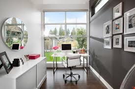 Take A Peek Inside Feminine Home Offices Gray Home Offices Home Office Design
