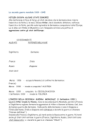 La seconda guerra mondiale ha visto un impiego di forze militari contrapposte, da un lato le potenze dell'asse (germania, italia e giappone) e dall'altro i paesi alleati (inghilterra, francia, u.s.a. Schema Di Sintesi Ii Guerra Mondiale