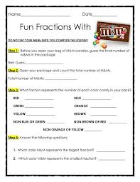 Fun Fractions With M Ms Math Instruction Fun Fractions Teaching Fractions