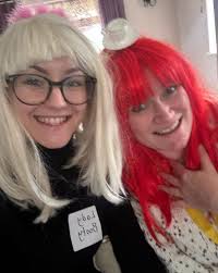 These ladies got fully involved with the 'Death in Drag' murder mystery and  they definitely enjoyed dressing up for their drag characters. All wigs and  props provided by YME for this event.