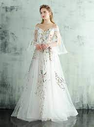 White Embroidery Straps Wedding Dress 828 On Storenvy Wedding Dresses Unique Embroidery Dress Wedding Dresses With Straps