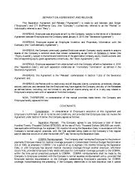 There's no standard severance agreement. Ctijacksingerseparationa